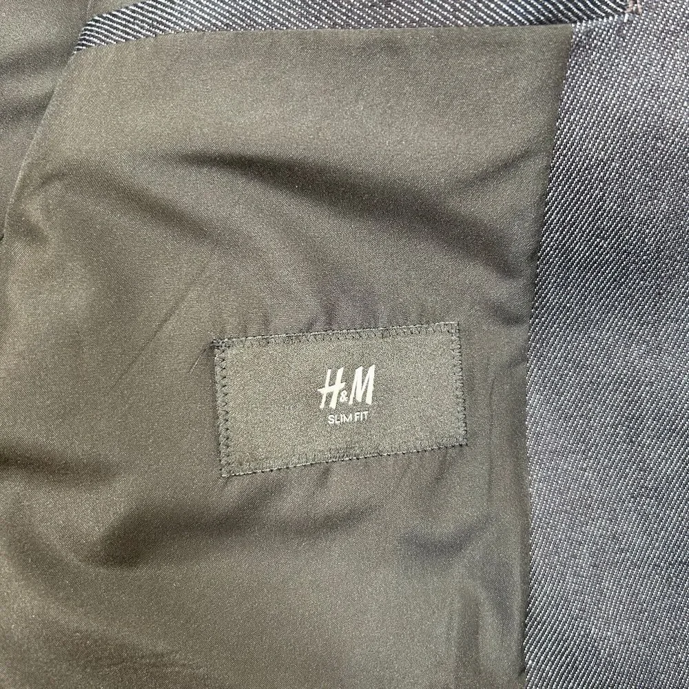 H&M Slim Fit Denim Sport Coat Mens 40R 40 Blue Dark Jean‎